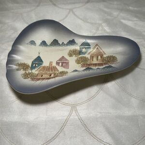 SASCHA B BRASTOFF MID-CENTURY MCM ASHTRAY, DISH - ROOFTOPS - SIGNED